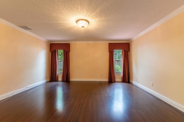 2853 SE Melaleuca Blvd, Port Saint Lucie, FL 34952 - spare room with dark wood finished floors, a textured ceiling, and crown molding