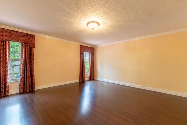 2853 SE Melaleuca Blvd, Port Saint Lucie, FL 34952 - empty room featuring dark wood-style flooring, a textured ceiling, and ornamental molding