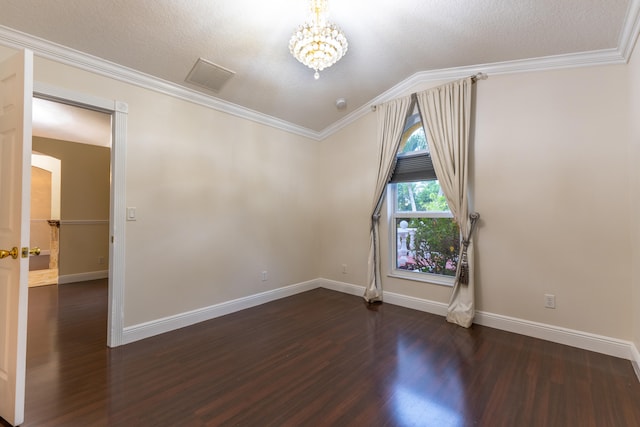 2853 SE Melaleuca Blvd, Port Saint Lucie, FL 34952 - spare room featuring wood finished floors, a chandelier, vaulted ceiling, and ornamental molding
