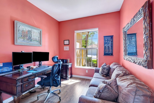 2211 Vero Beach Ln, West Palm Beach, FL 33411 - office area with wood finished floors and baseboards