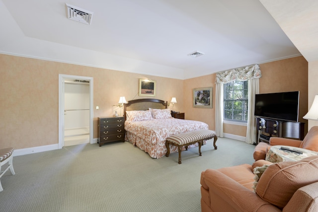 218 El Brillo Way, Palm Beach, FL 33480 - carpeted bedroom featuring baseboards and crown molding