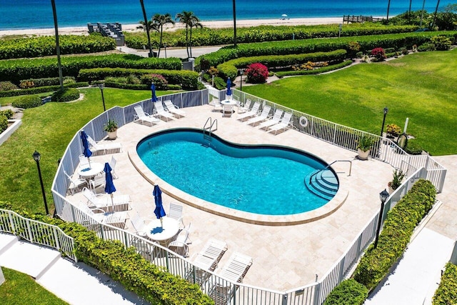 5900 Old Ocean Blvd Unit C6, Ocean Ridge, FL 33435 - community pool featuring view of water and beach and a patio area