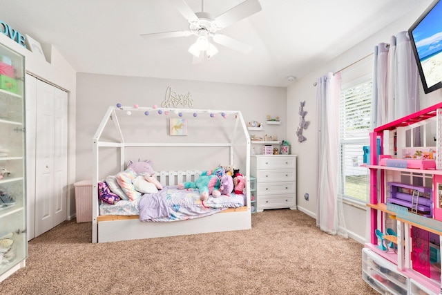 3552 SW Dellamano St, Port Saint Lucie, FL 34953 - carpeted bedroom with a ceiling fan