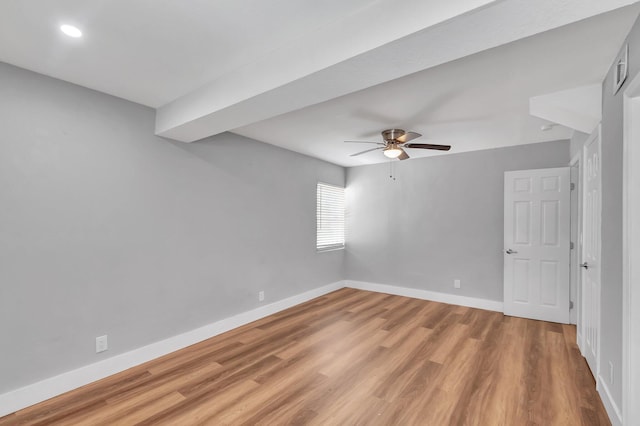 125 E Hart St, Lantana, FL 33462 - unfurnished room featuring ceiling fan, baseboards, light wood finished floors, and recessed lighting