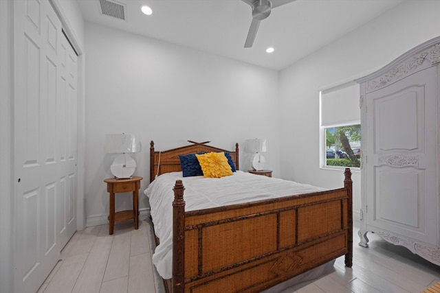12582 Copper Mountain Pass, Boynton Beach, FL 33473 - bedroom featuring a closet, recessed lighting, and a ceiling fan