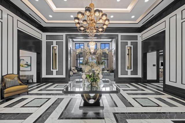 12582 Copper Mountain Pass, Boynton Beach, FL 33473 - community lobby featuring ornamental molding, a decorative wall, and recessed lighting