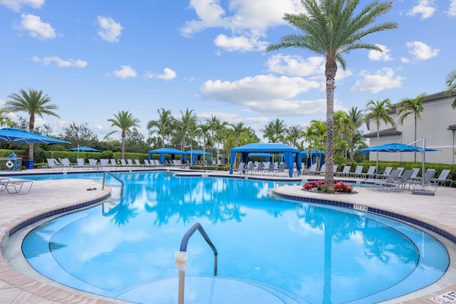 12582 Copper Mountain Pass, Boynton Beach, FL 33473 - community pool featuring a gazebo and a patio