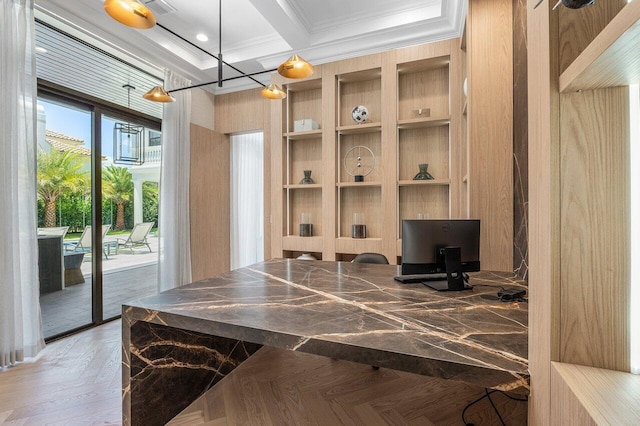 17709 Circle Pond Ct, Boca Raton, FL 33496 - office space featuring ornamental molding and built in shelves