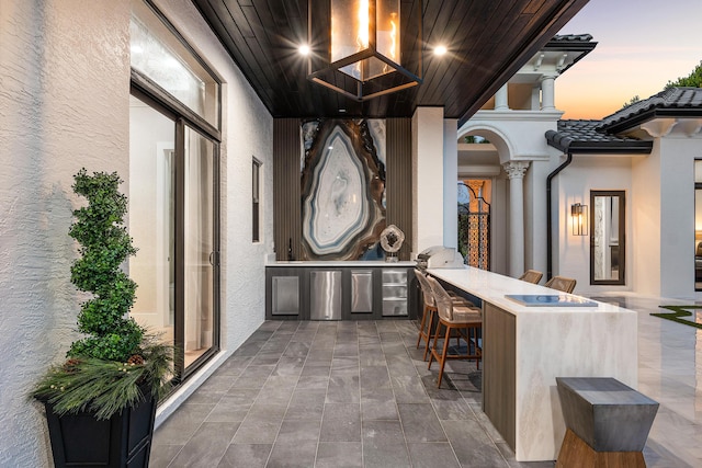 17709 Circle Pond Ct, Boca Raton, FL 33496 - view of patio with a water view, an outdoor living space, and a residential view