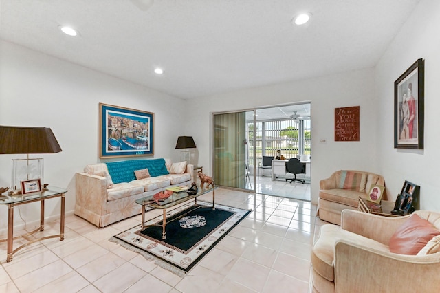 109 Lake Rebecca Dr Unit 109, West Palm Beach, FL 33411 - living area featuring recessed lighting and light tile patterned floors