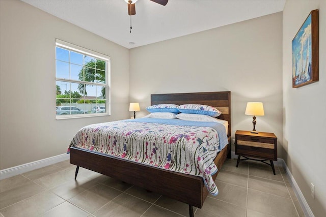 8369 Paladin Sq, Vero Beach, FL 32967 - bedroom featuring baseboards, tile patterned flooring, and a ceiling fan