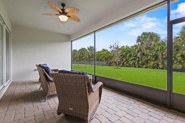 8369 Paladin Sq, Vero Beach, FL 32967 - sunroom with ceiling fan