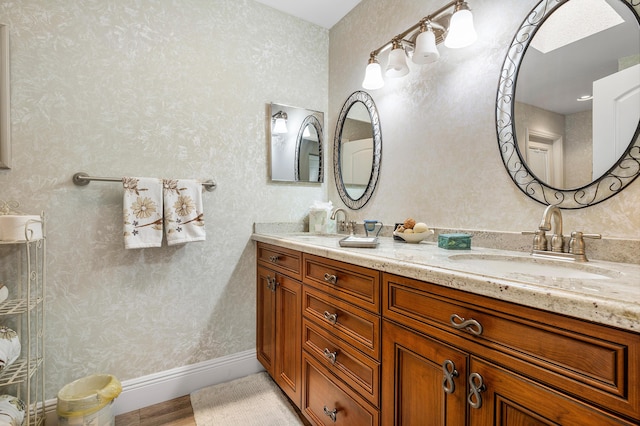 11700 Island Lakes Ln, Boca Raton, FL 33498 - full bathroom with double vanity and wood finished floors