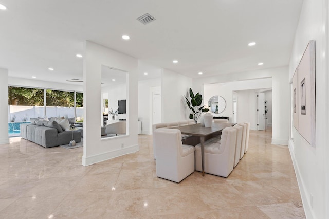 2646 NW 49th St, Boca Raton, FL 33434 - dining room featuring recessed lighting, baseboards, and light marble finish floors