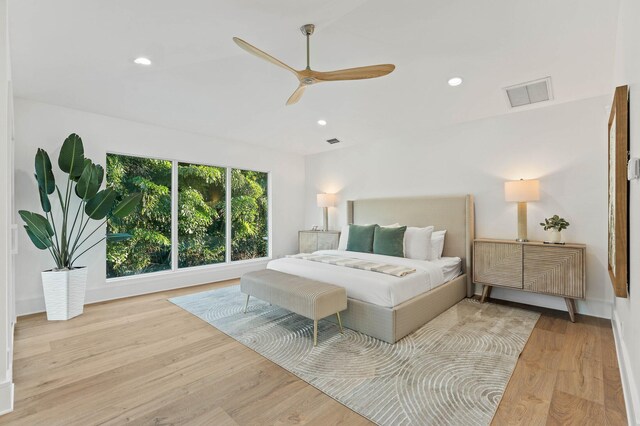 2646 NW 49th St, Boca Raton, FL 33434 - bedroom featuring wood finished floors, recessed lighting, and ceiling fan