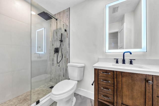 100 Paradise Harbour Blvd Unit 502, North Palm Beach, FL 33408 - full bathroom with toilet, vanity, a walk in shower, and baseboards