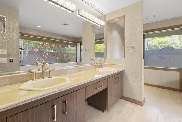 17902 Milburn Way, Boca Raton, FL 33498 - bathroom with double vanity and baseboards