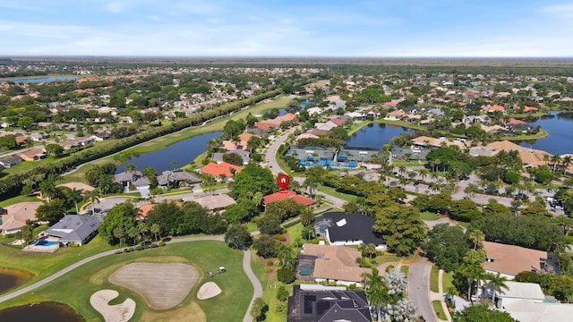 17902 Milburn Way, Boca Raton, FL 33498 - aerial view of property and surrounding area featuring nearby suburban area, a nearby body of water, and a golf club