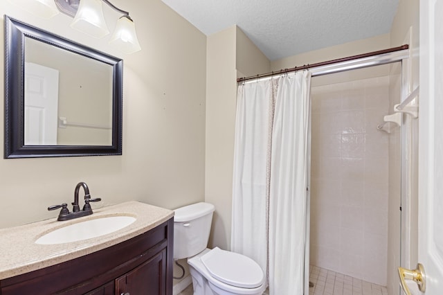 1042 SW Janette Ave, Port Saint Lucie, FL 34953 - full bathroom featuring vanity, a tile shower, and a textured ceiling