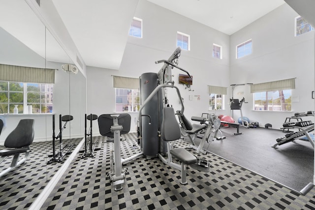 255 NE 3rd Ave Unit 2-516, Delray Beach, FL 33444 - exercise room with plenty of natural light, baseboards, and a high ceiling
