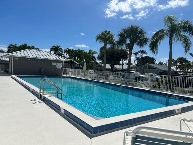 community pool with fence