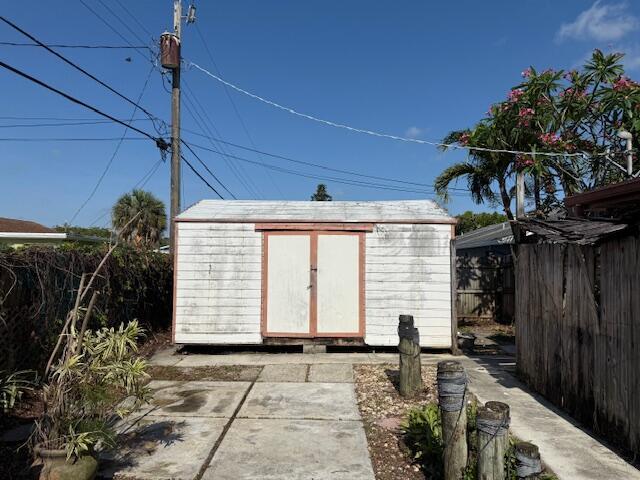 view of shed