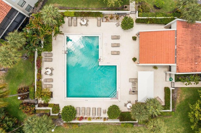2520 Presidential Way Unit 203, West Palm Beach, FL 33401 - view from above of property with a pool