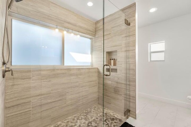 921 SE 13th Ct, Deerfield Beach, FL 33441 - full bath featuring a stall shower, tile patterned floors, recessed lighting, and toilet