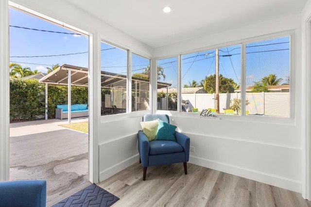 921 SE 13th Ct, Deerfield Beach, FL 33441 - sunroom with wood finished floors and recessed lighting
