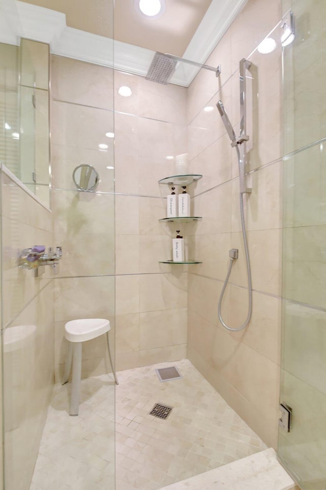 bathroom featuring a stall shower