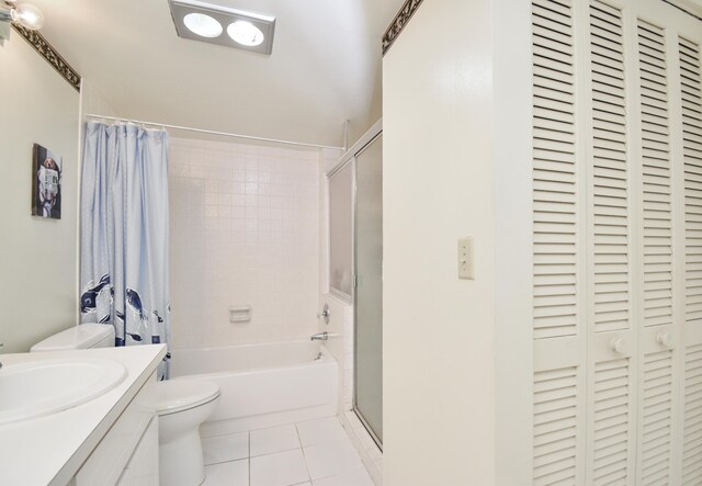 799 Jeffery St Unit 101, Boca Raton, FL 33487 - bathroom with tile patterned floors, toilet, vanity, and shower / bath combination with curtain