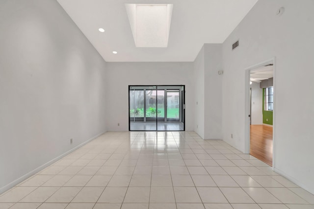 6078 Sunny Pointe Cir, Delray Beach, FL 33484 - unfurnished room featuring high vaulted ceiling and light tile patterned floors