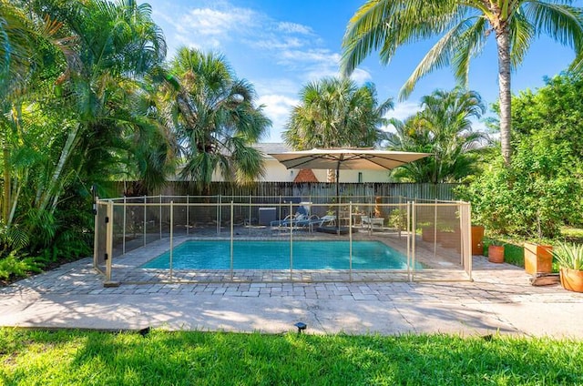 341 NE 7th Ave, Delray Beach, FL 33483 - view of pool with a fenced backyard and a patio area