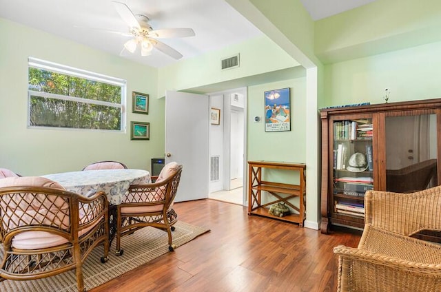 341 NE 7th Ave, Delray Beach, FL 33483 - dining room featuring a ceiling fan and wood finished floors