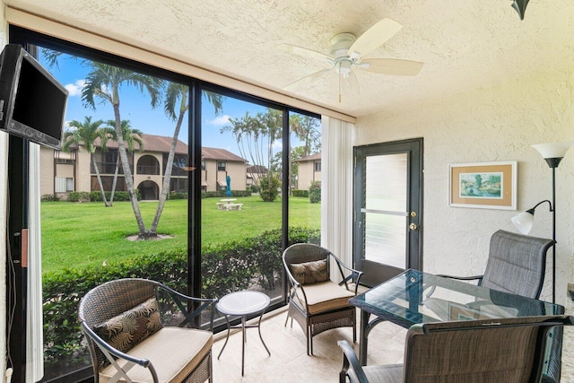 234 Pine Hov Cir Unit B-1, Greenacres, FL 33463 - sunroom / solarium with ceiling fan