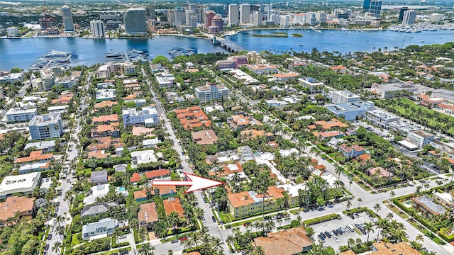 301 Australian Ave Unit 305, Palm Beach, FL 33480 - aerial view of property's location featuring nearby urban area and a nearby body of water