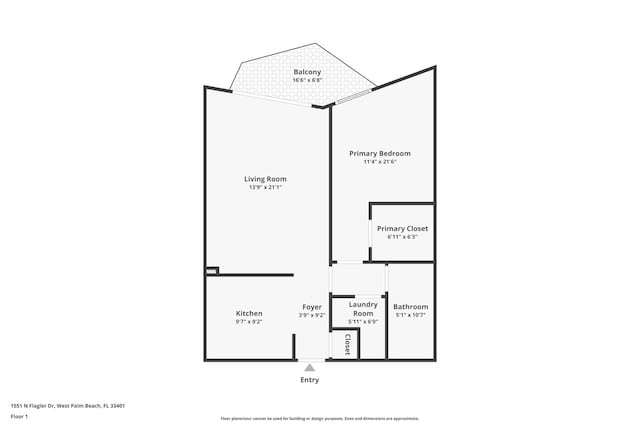 1551 N Flagler Dr Unit 804, West Palm Beach, FL 33401 - floor plan / room layout