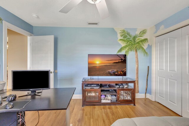 3020 SE St Lucie Blvd, Stuart, FL 34997 - office space with wood finished floors, baseboards, and ceiling fan