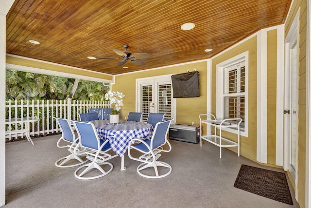 3020 SE St Lucie Blvd, Stuart, FL 34997 - view of patio with fence, outdoor dining space, and ceiling fan