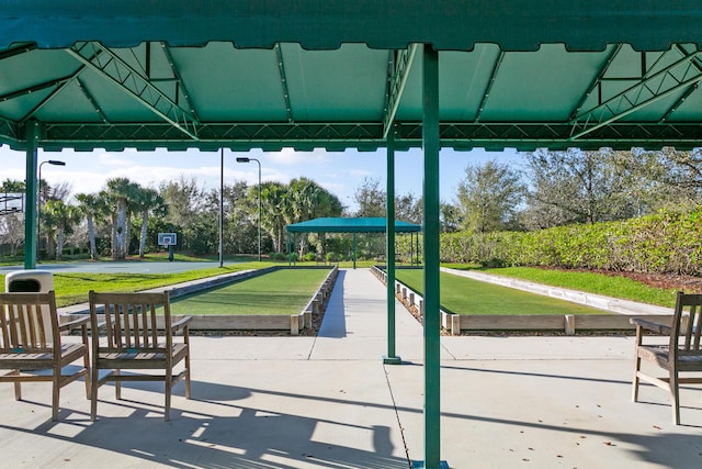 surrounding community featuring a bocce ball area