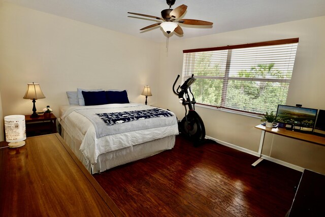 11296 SW Barton Way, Port Saint Lucie, FL 34987 - bedroom with wood finished floors and a ceiling fan