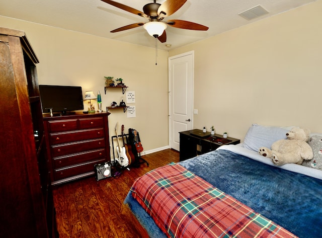 11296 SW Barton Way, Port Saint Lucie, FL 34987 - bedroom with wood finished floors and ceiling fan