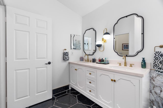 7884 Travlers Tree Dr, Boca Raton, FL 33433 - bathroom featuring double vanity and tile patterned flooring