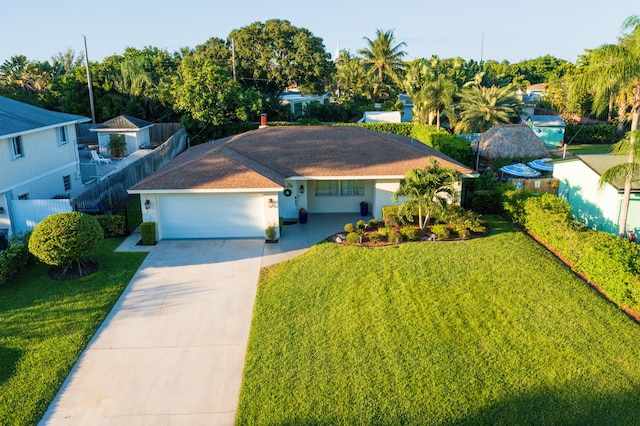 view of front facade with an attached garage and concrete driveway