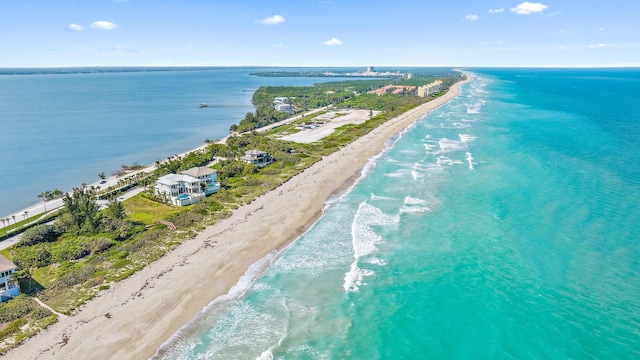 drone / aerial view of extended coastline