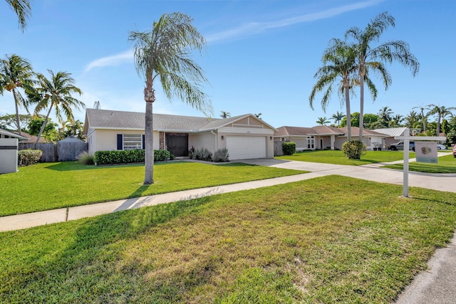 1181 Larch Way, Wellington, FL 33414 - ranch-style home featuring an attached garage, driveway, and stucco siding