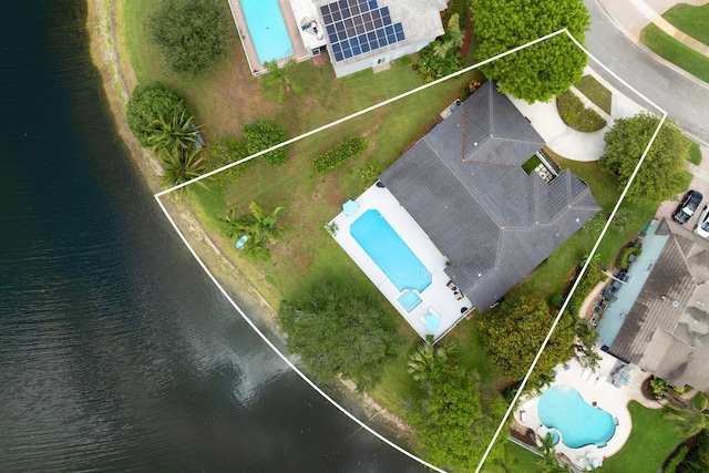 7340 Anadale Cir, Lake Worth, FL 33467 - view of property location featuring a pool area, property boundaries highlighted, and a nearby body of water