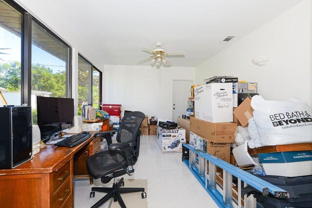 1117 SE Mendoza Ave, Port Saint Lucie, FL 34952 - home office featuring a ceiling fan