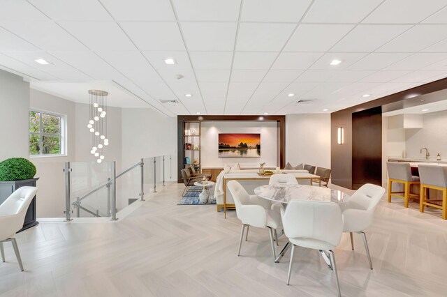 500 SE Mizner Blvd Unit A202, Boca Raton, FL 33432 - dining room featuring recessed lighting, baseboards, and bar