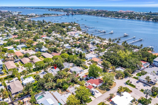 132 E Central Blvd, Lantana, FL 33462 - aerial overview of property's location with a large body of water and nearby suburban area